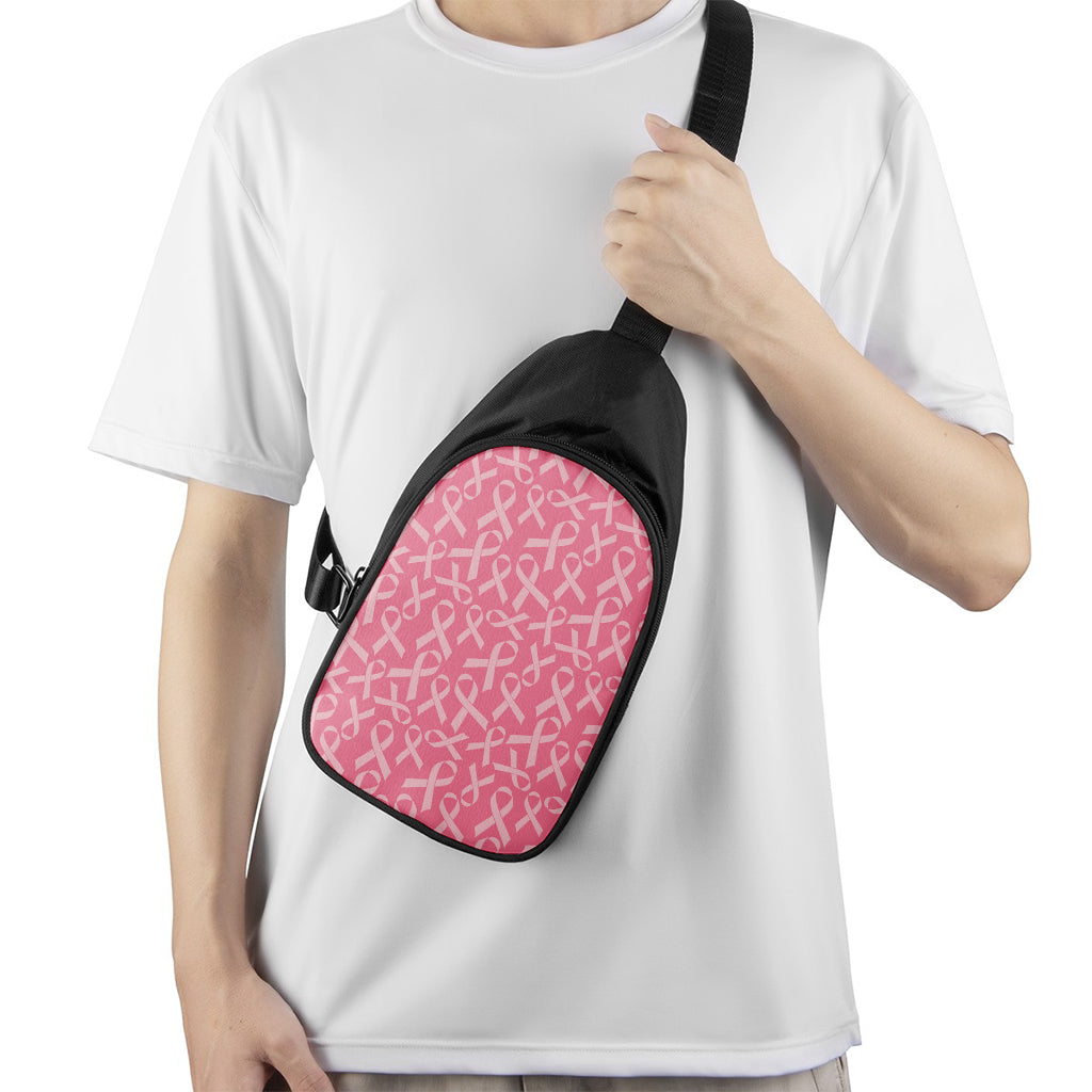 Pink Ribbon Breast Cancer Pattern Print Chest Bag