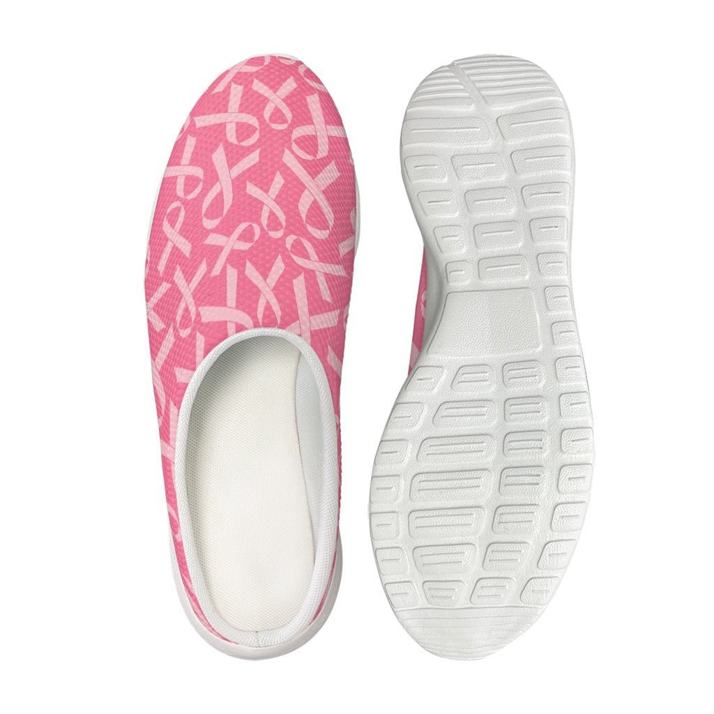 Pink Ribbon Breast Cancer Pattern Print Mesh Casual Shoes