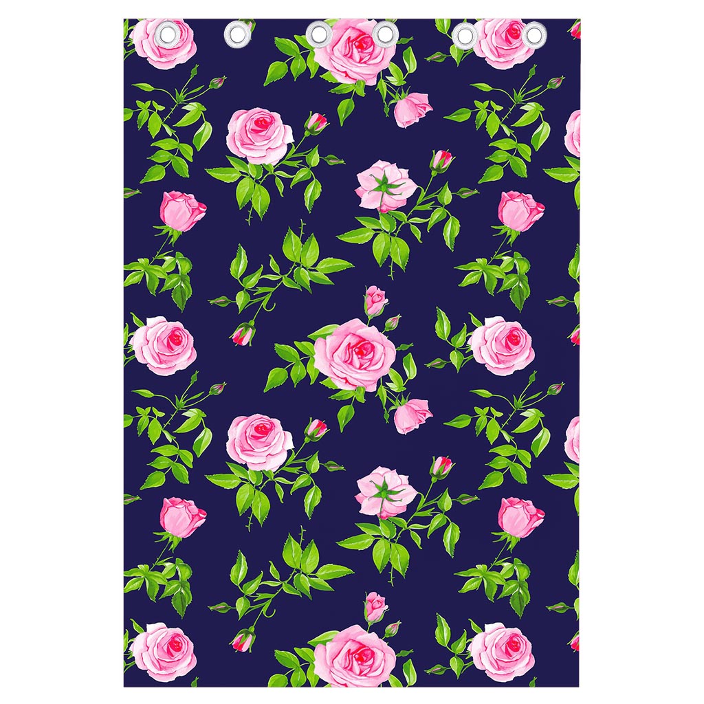 Pink Rose Floral Flower Pattern Print Curtain