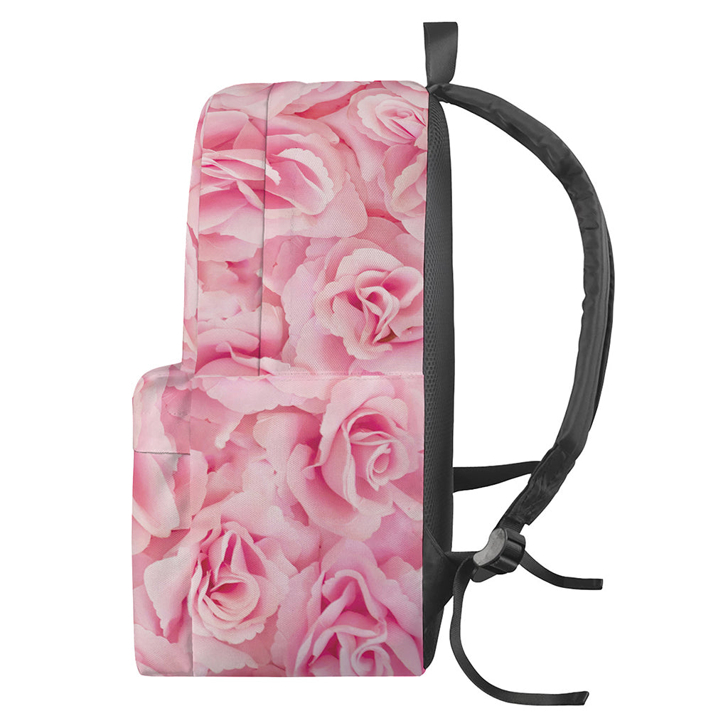 Pink Rose Print Backpack