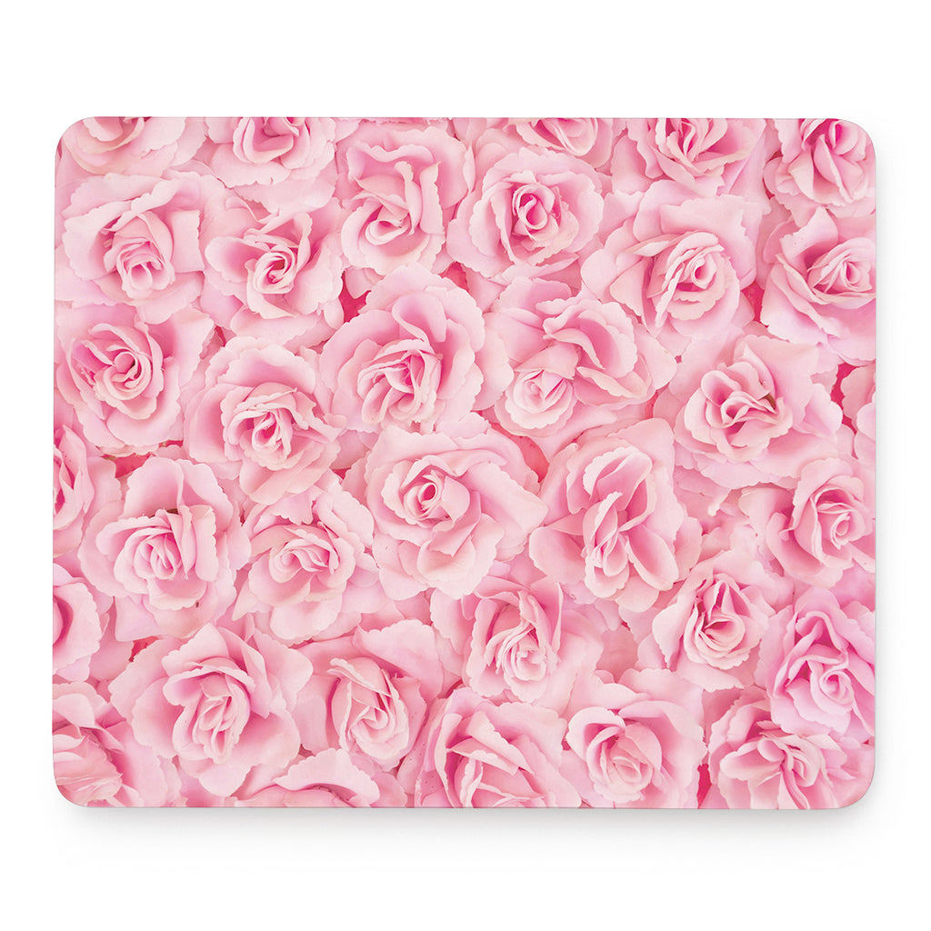 Pink Rose Print Mouse Pad