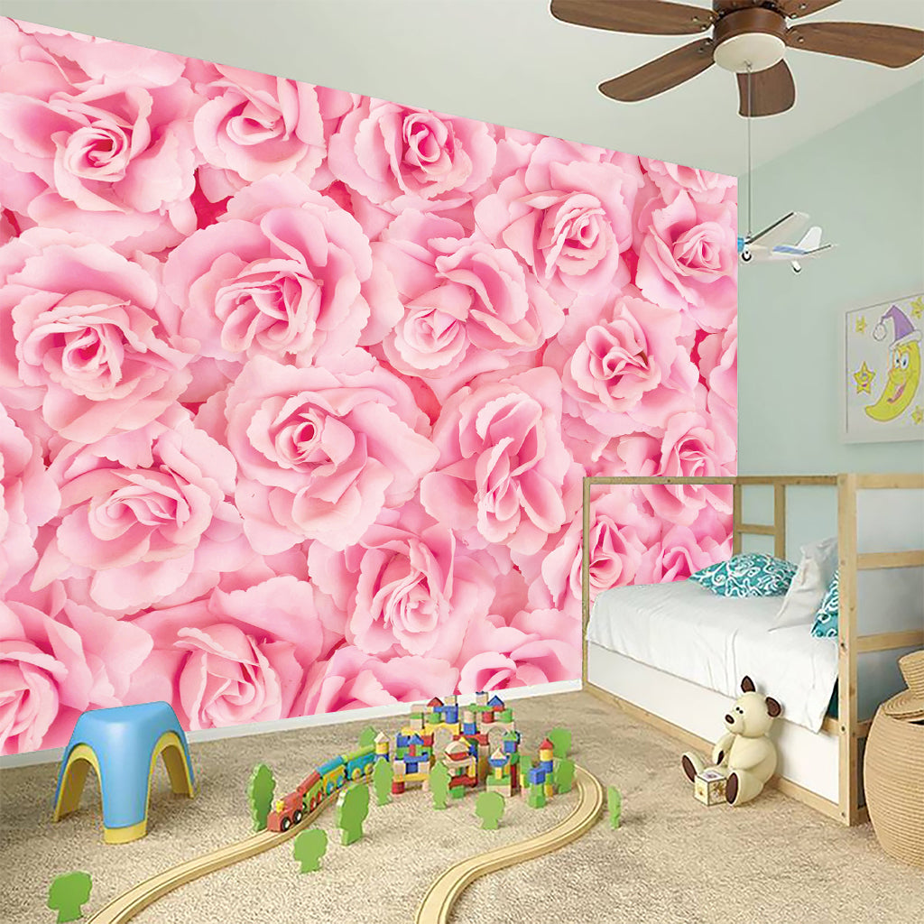 Pink Rose Print Wall Sticker