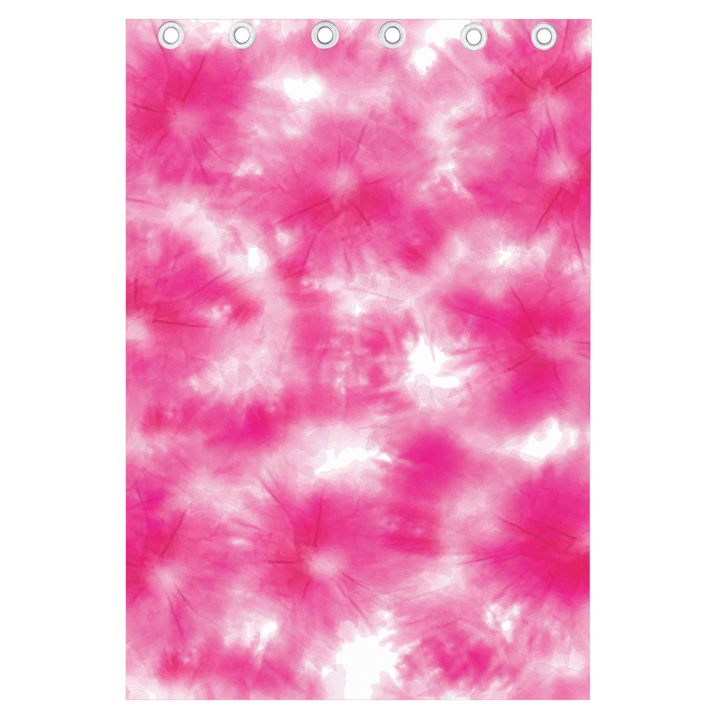 Pink Shibori Tie Dye Print Curtain
