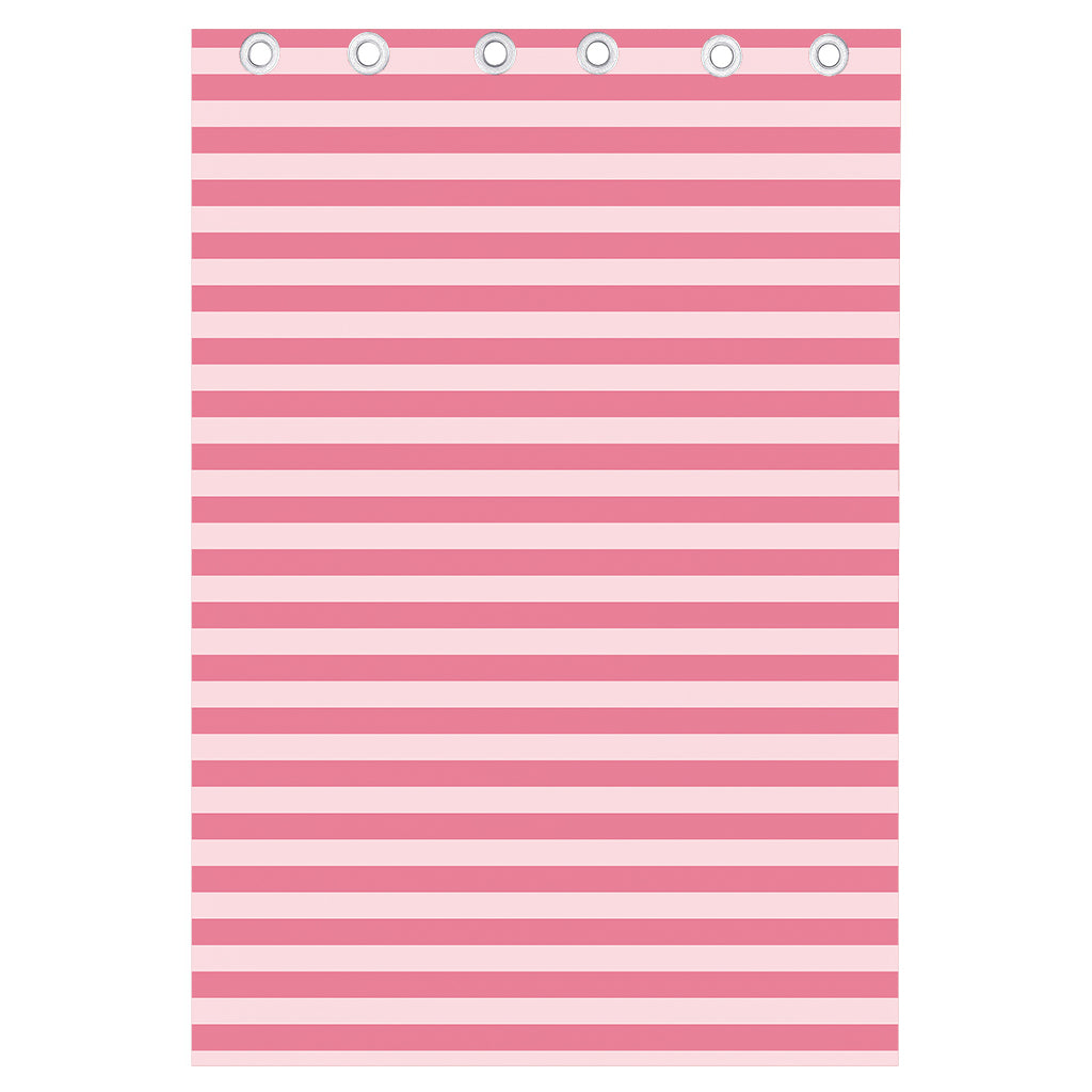 Pink Striped Pattern Print Curtain