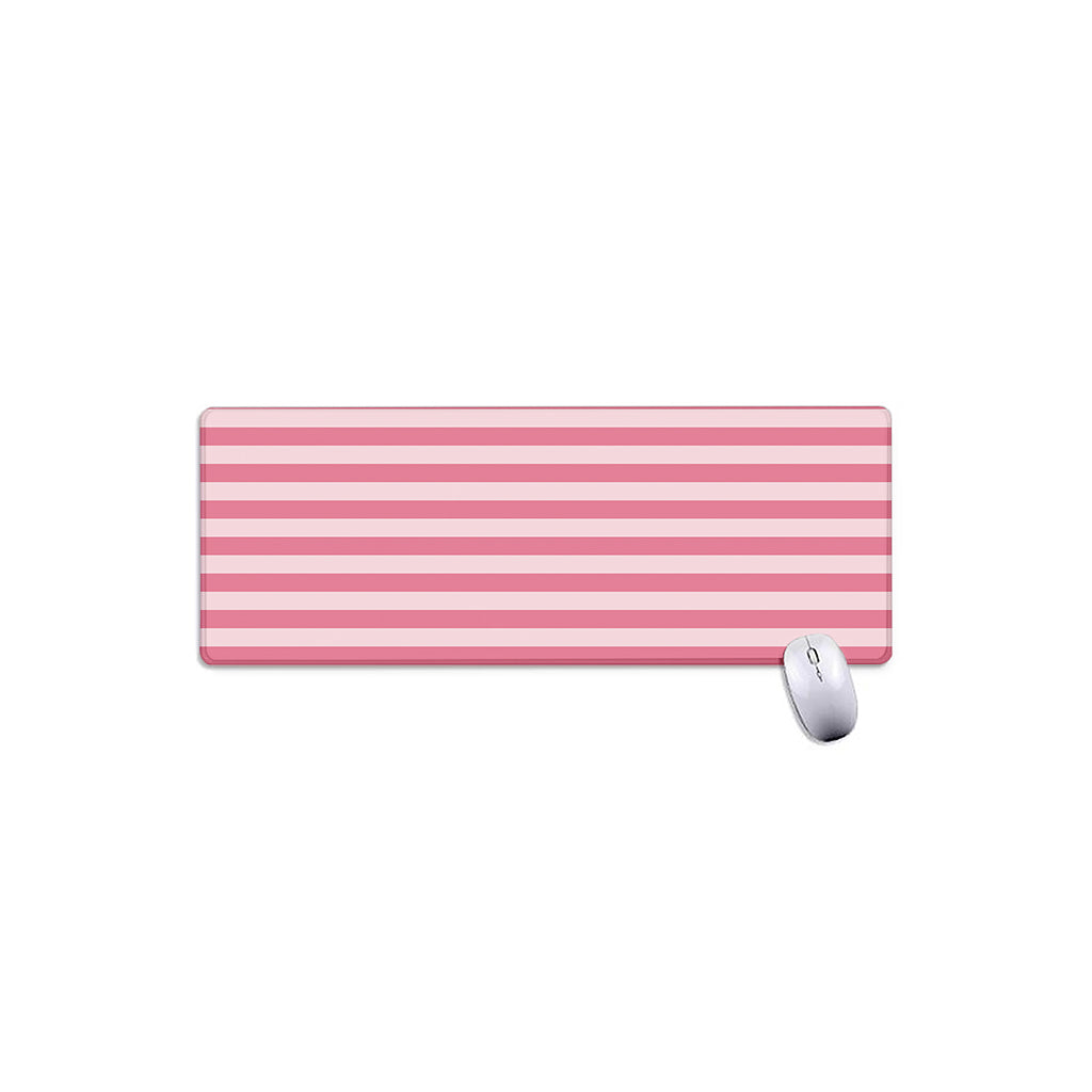 Pink Striped Pattern Print Extended Mouse Pad