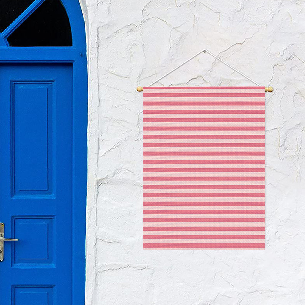 Pink Striped Pattern Print Garden Flag