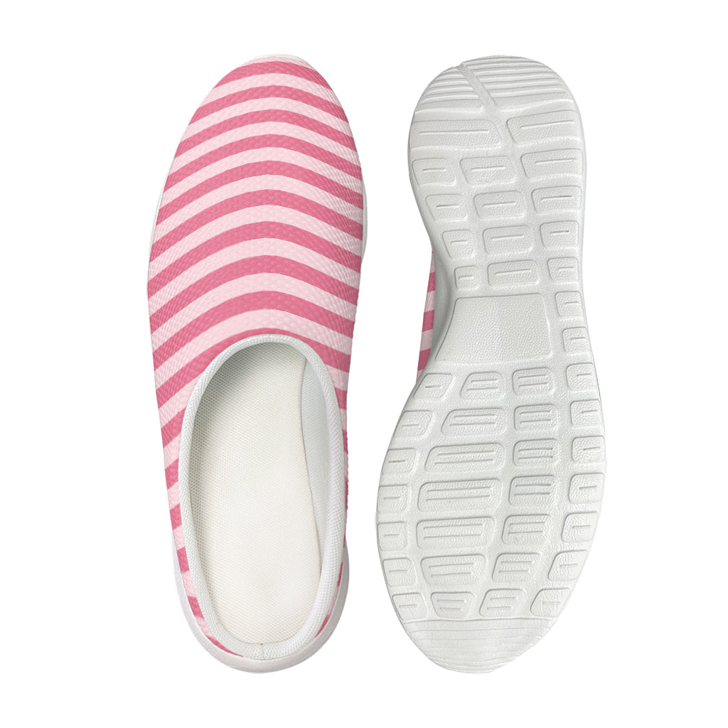Pink Striped Pattern Print Mesh Casual Shoes