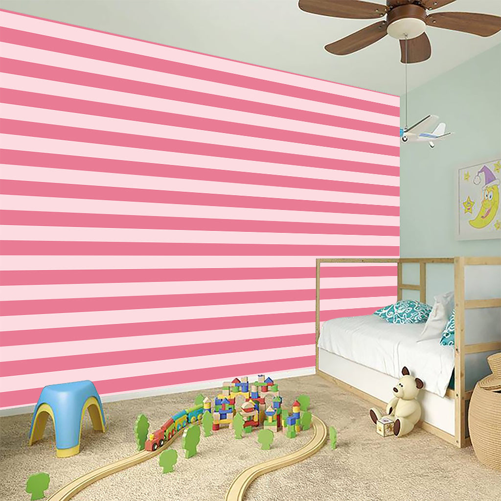 Pink Striped Pattern Print Wall Sticker