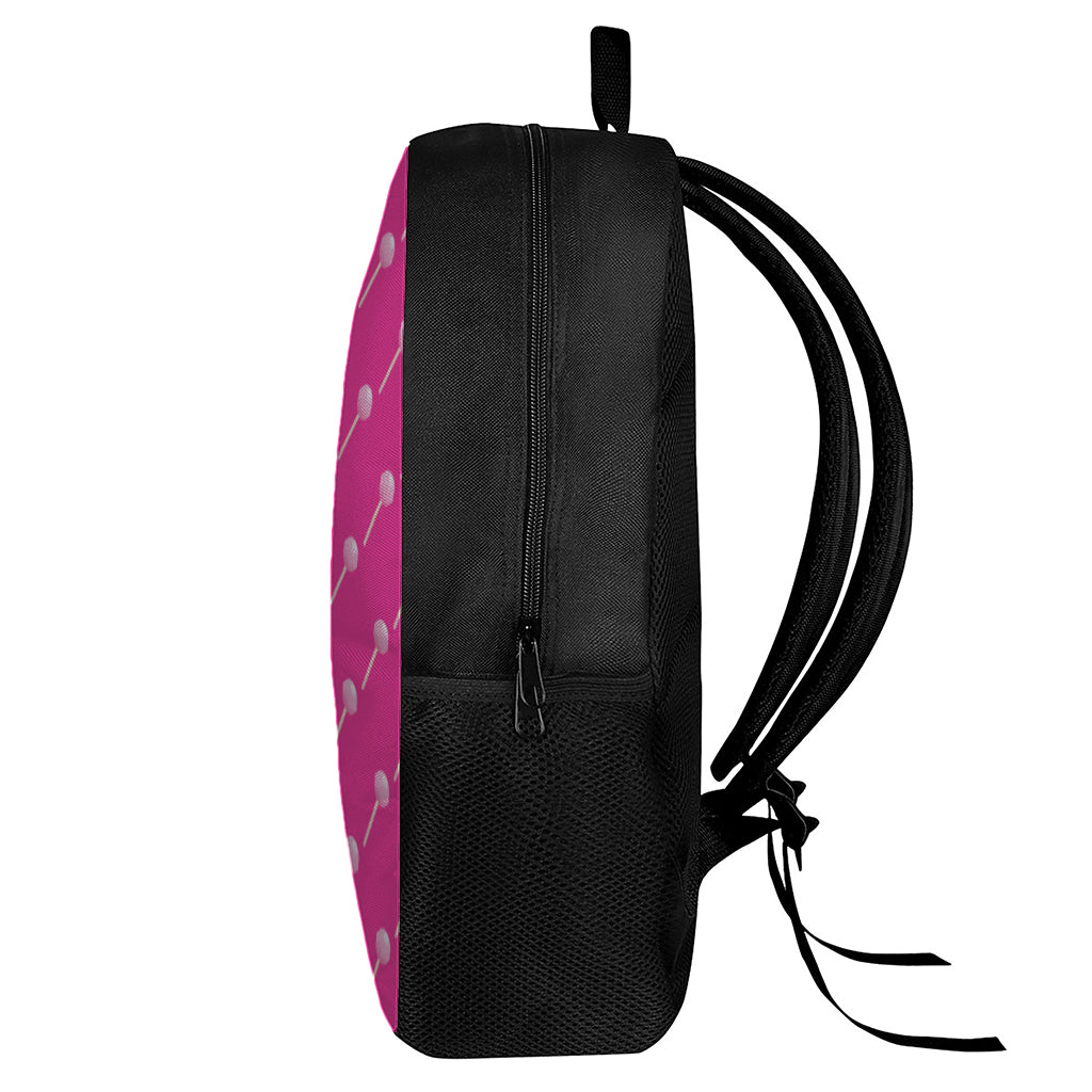 Pink Sweet Lollipop Pattern Print 17 Inch Backpack