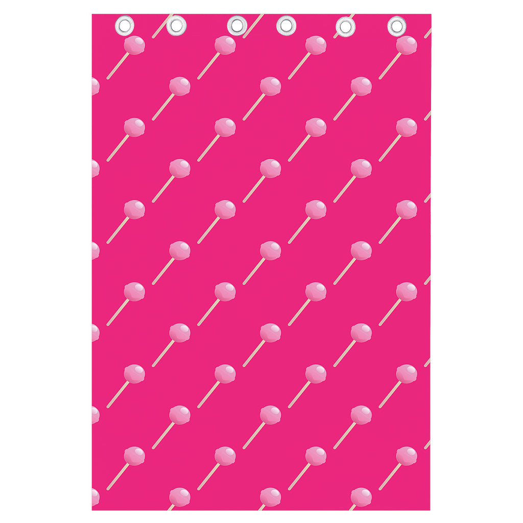 Pink Sweet Lollipop Pattern Print Curtain