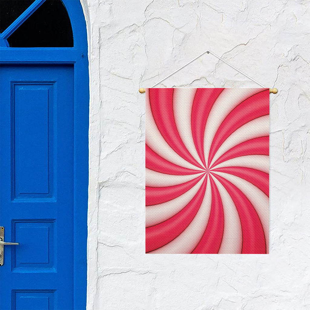 Pink Swirl Candy Print Garden Flag