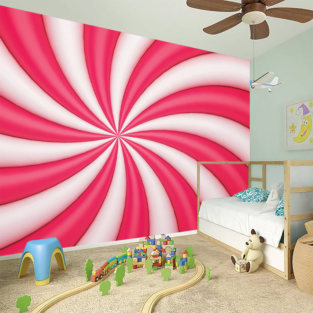 Pink Swirl Candy Print Wall Sticker
