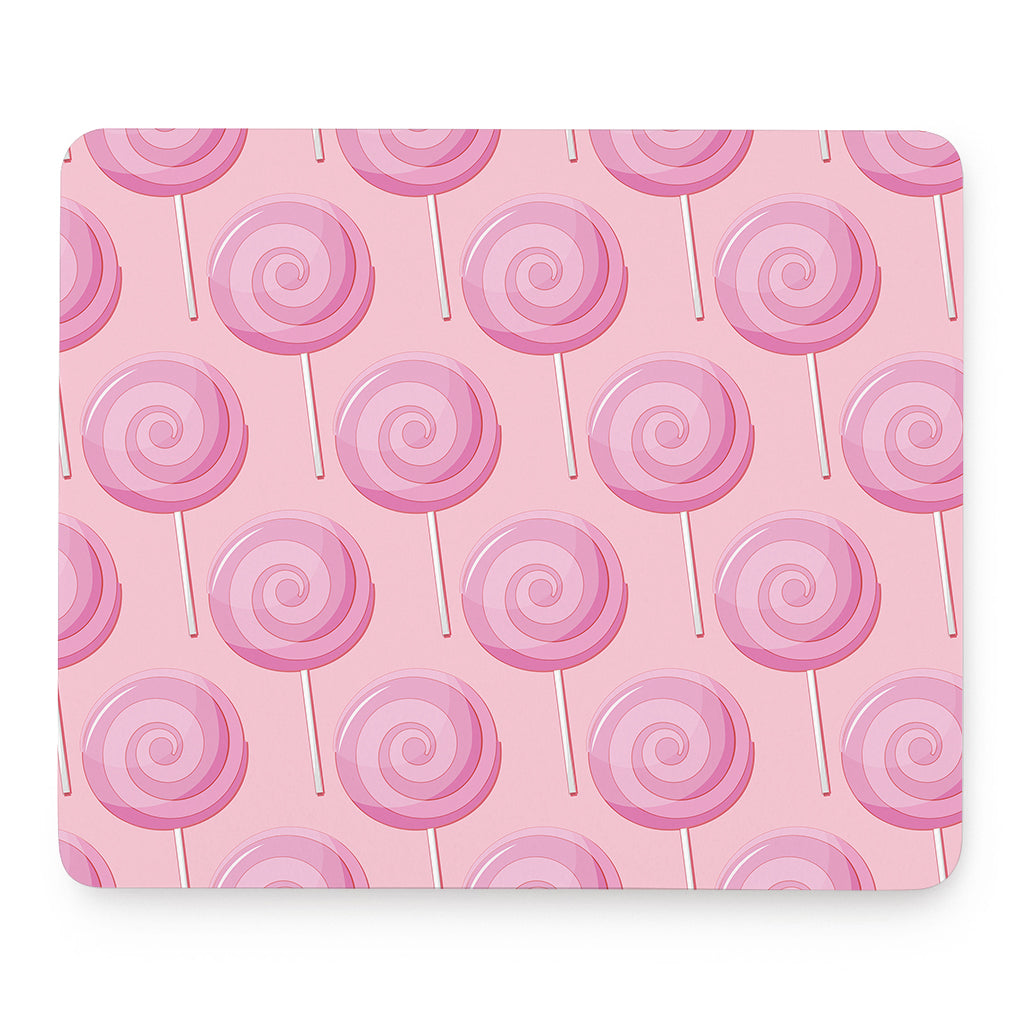 Pink Swirl Lollipop Pattern Print Mouse Pad