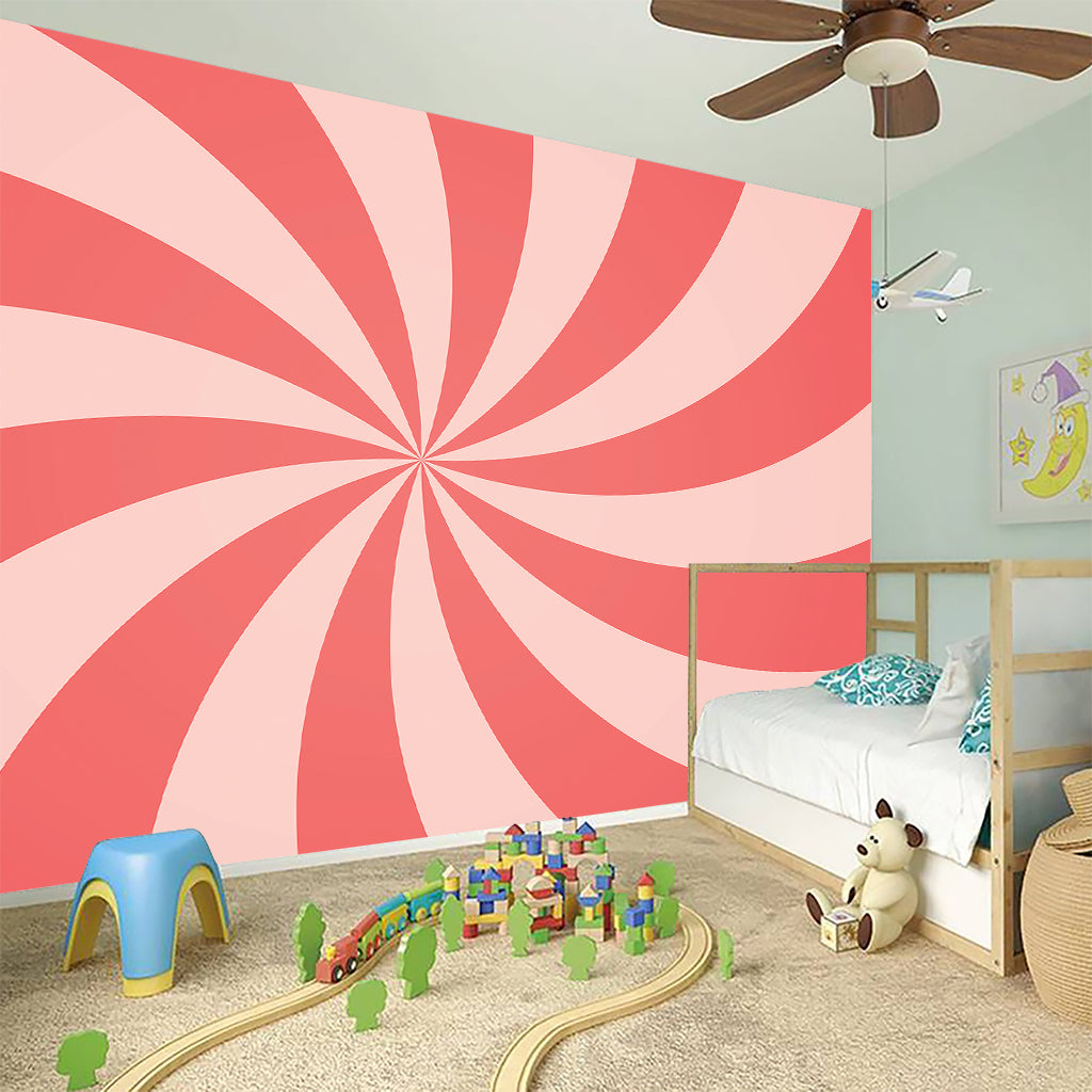 Pink Swirl Print Wall Sticker
