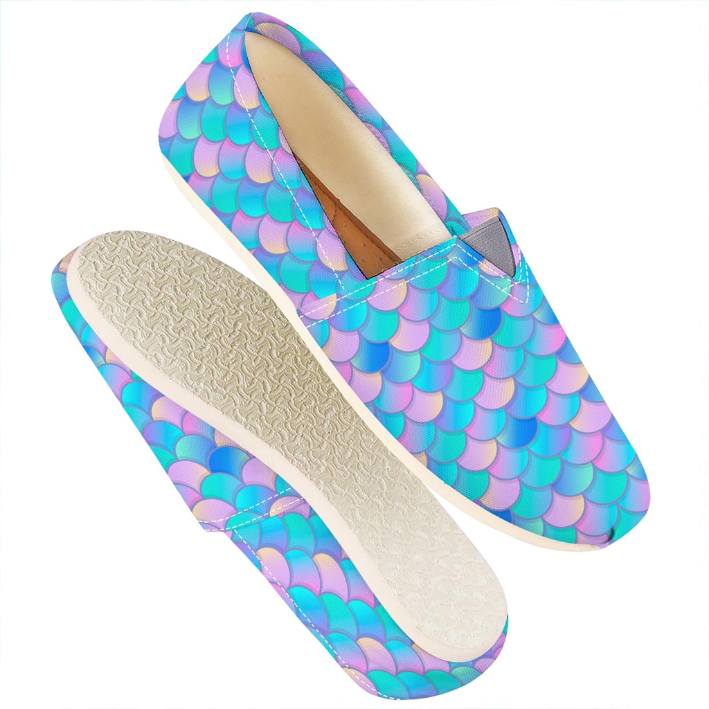 Pink Teal Mermaid Scales Pattern Print Casual Shoes