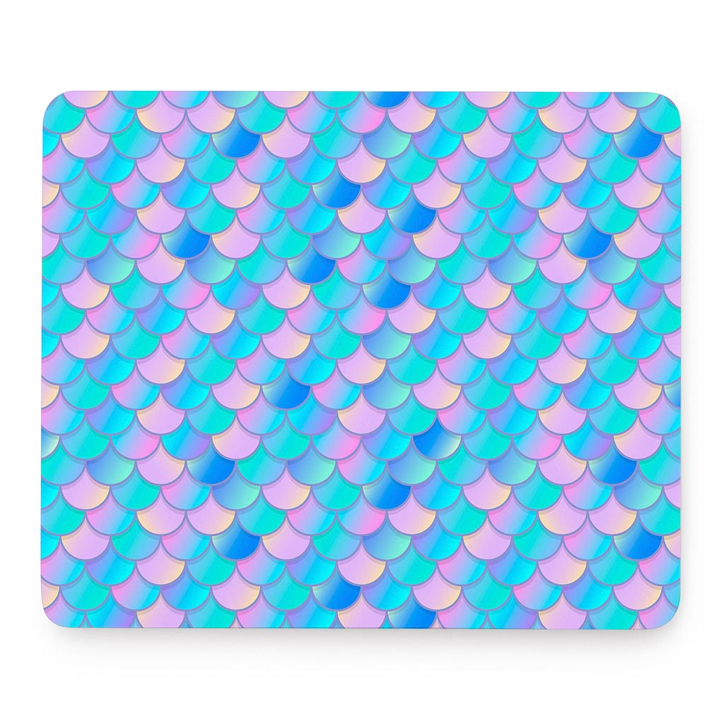 Pink Teal Mermaid Scales Pattern Print Mouse Pad