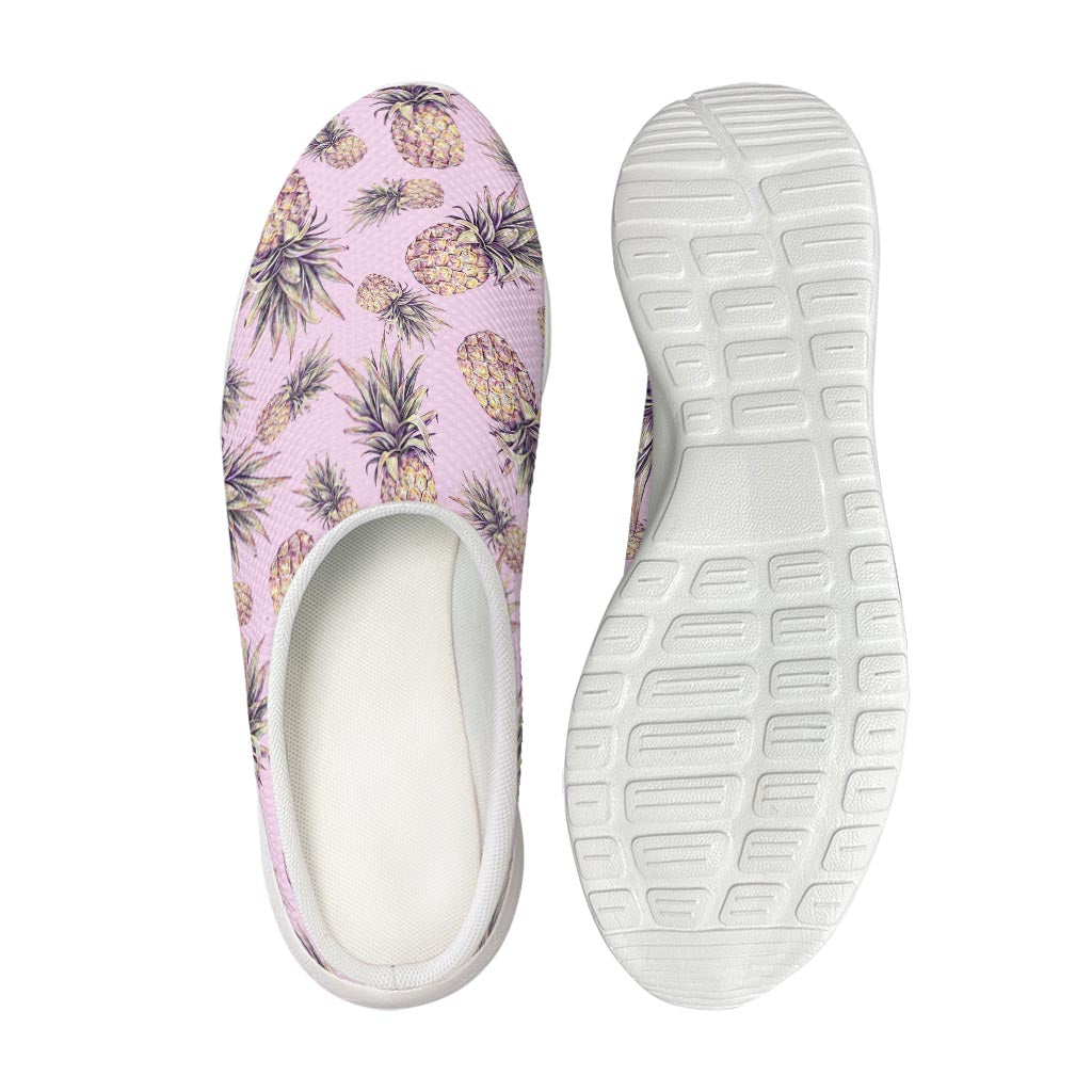 Pink Vintage Pineapple Pattern Print Mesh Casual Shoes