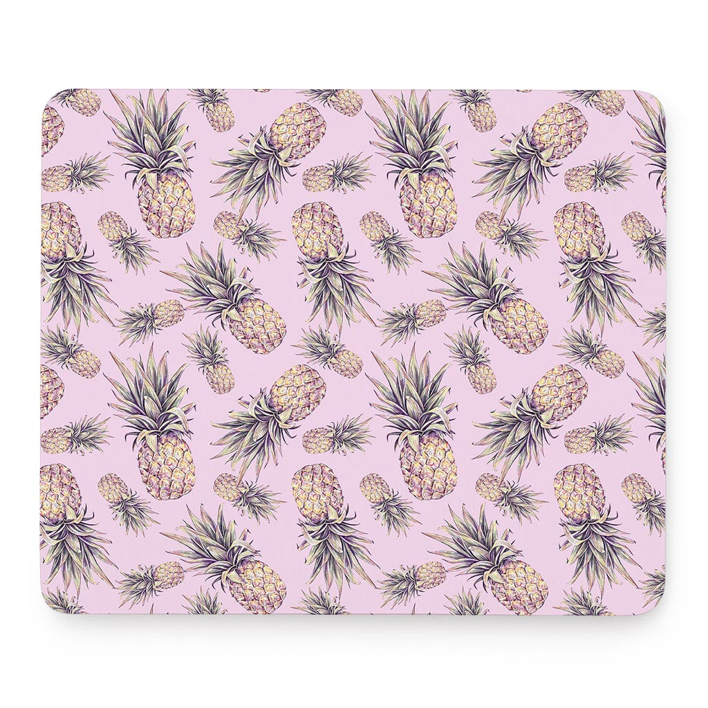 Pink Vintage Pineapple Pattern Print Mouse Pad