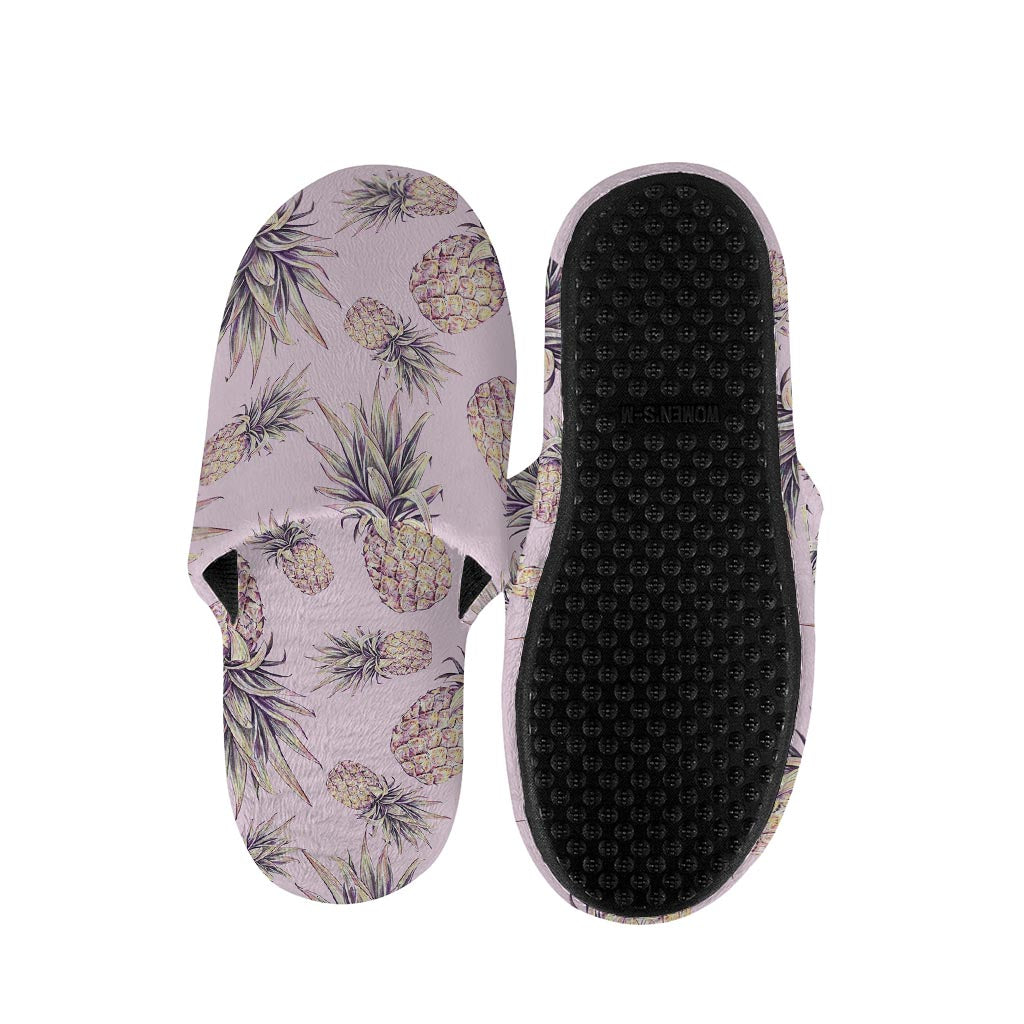 Pink Vintage Pineapple Pattern Print Slippers