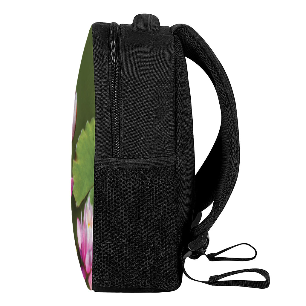 Pink Water Lilies Print Casual Backpack