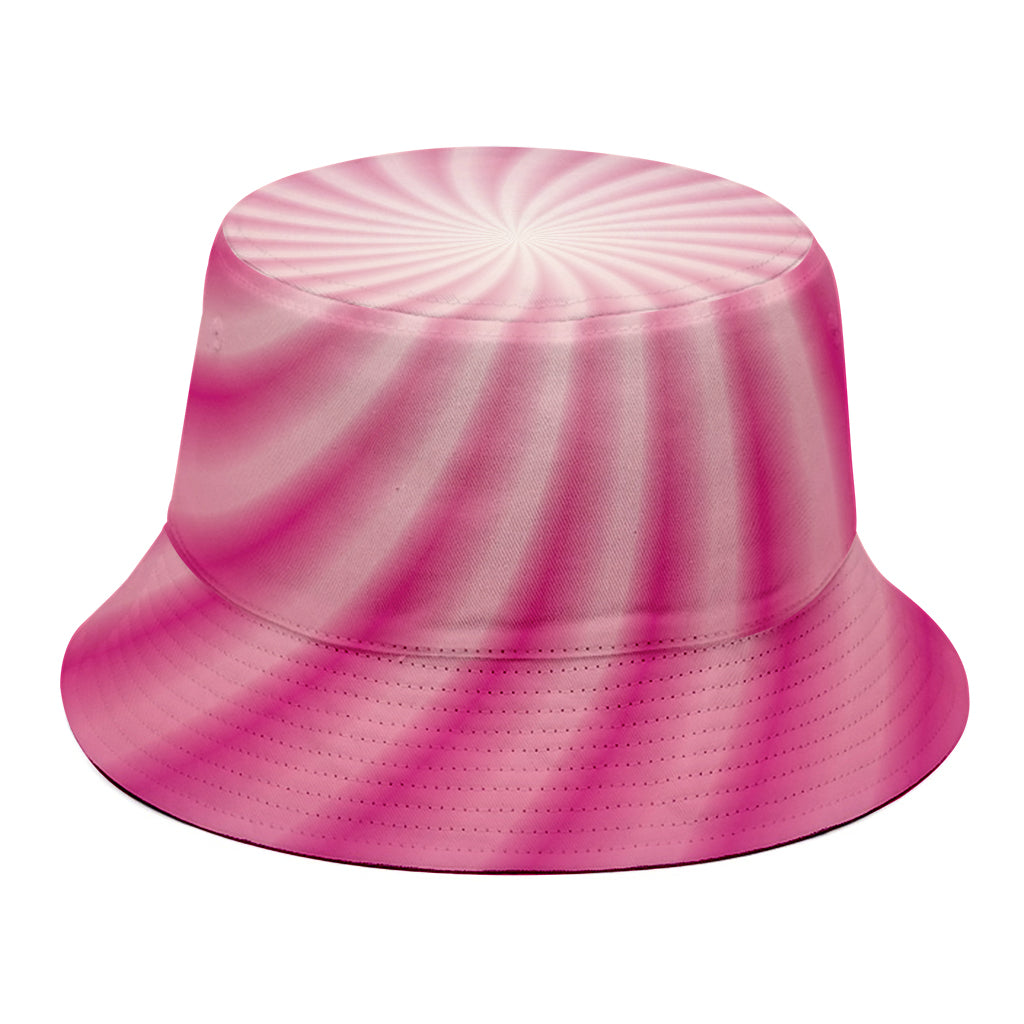 Pink Whirlpool Spiral Print Bucket Hat