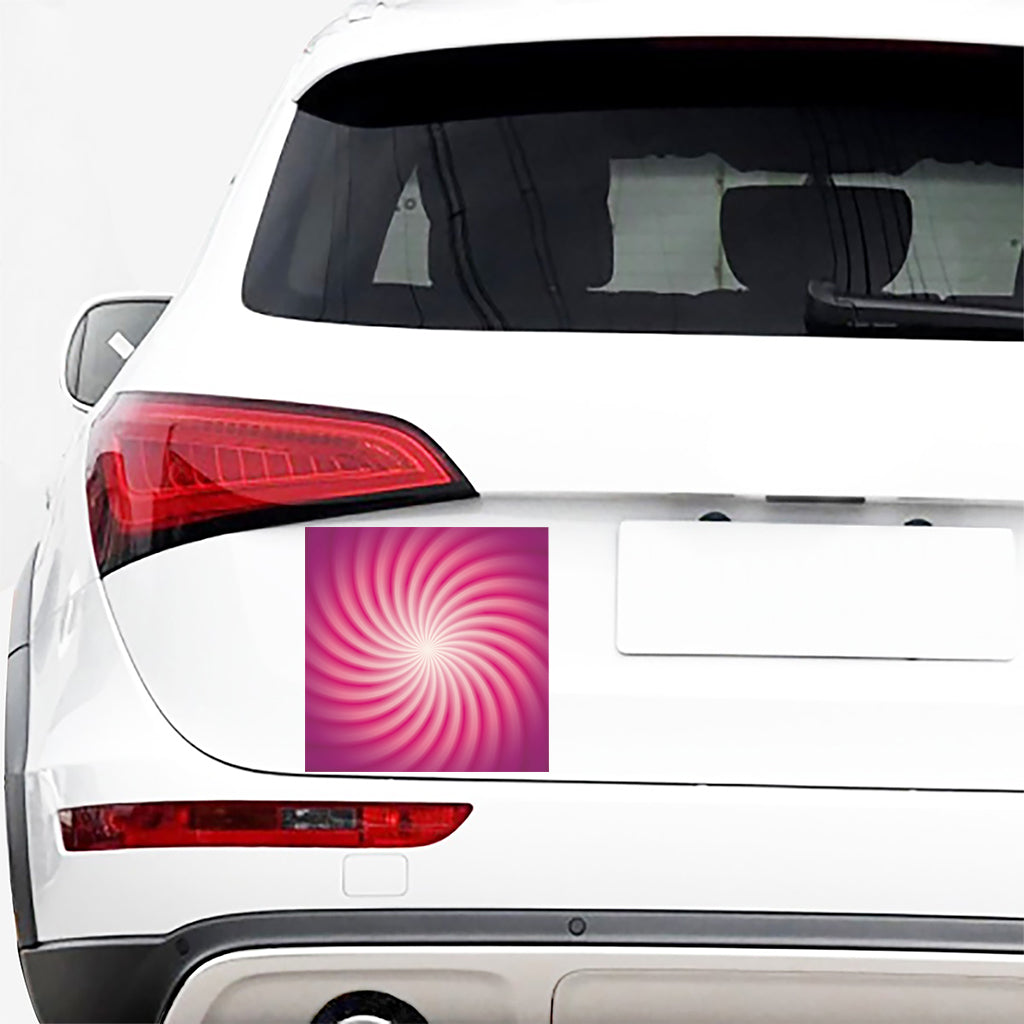 Pink Whirlpool Spiral Print Car Sticker