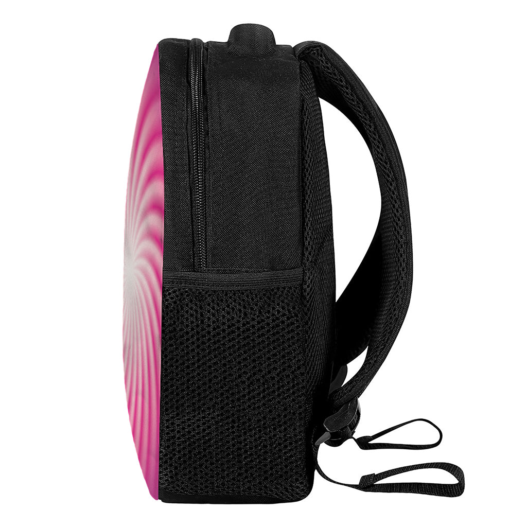 Pink Whirlpool Spiral Print Casual Backpack