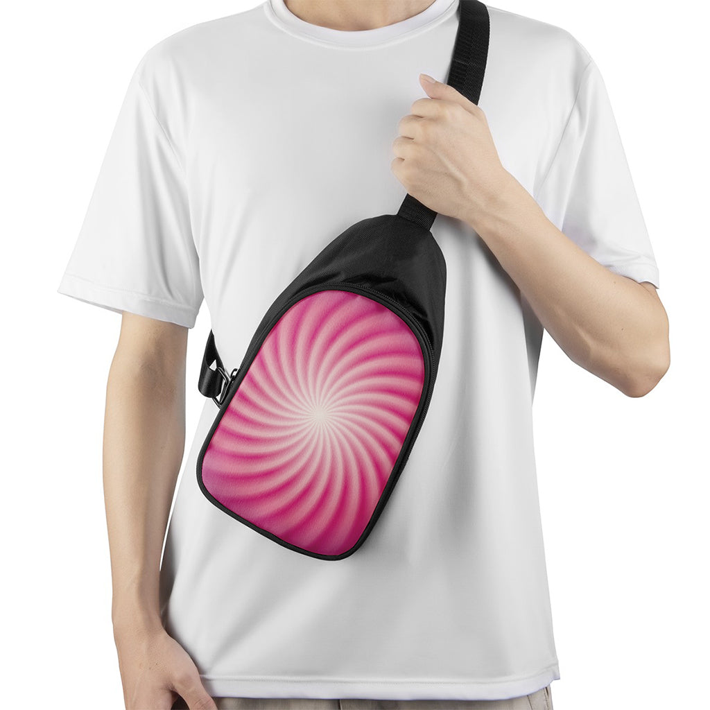 Pink Whirlpool Spiral Print Chest Bag