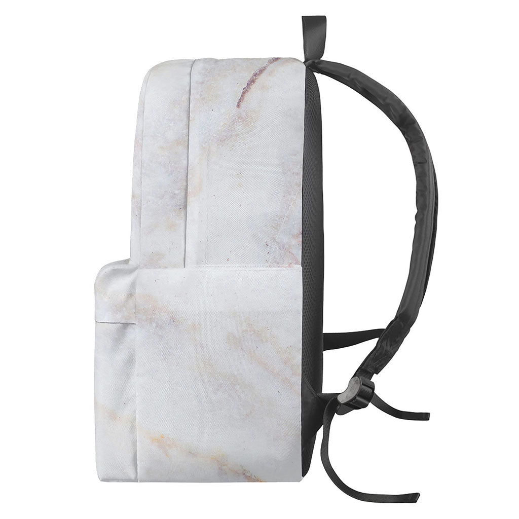 Pink White Grey Marble Print Backpack
