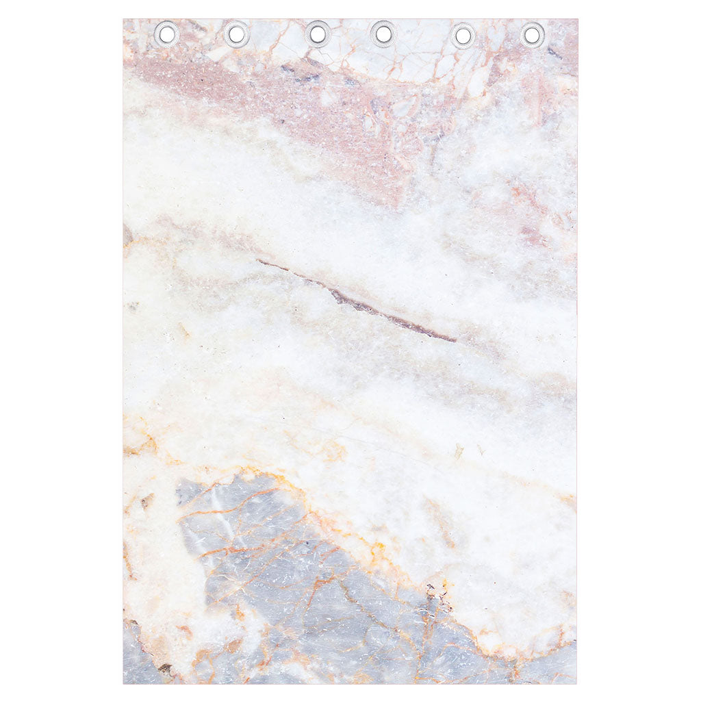 Pink White Grey Marble Print Curtain