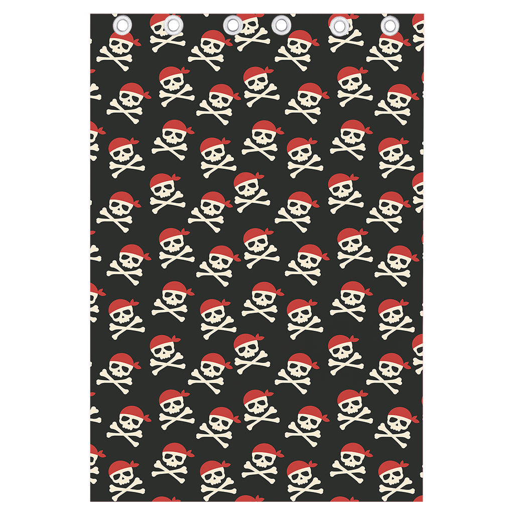 Pirate Skull Crossbones Pattern Print Curtain