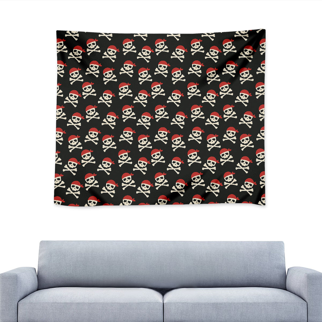 Pirate Skull Crossbones Pattern Print Tapestry