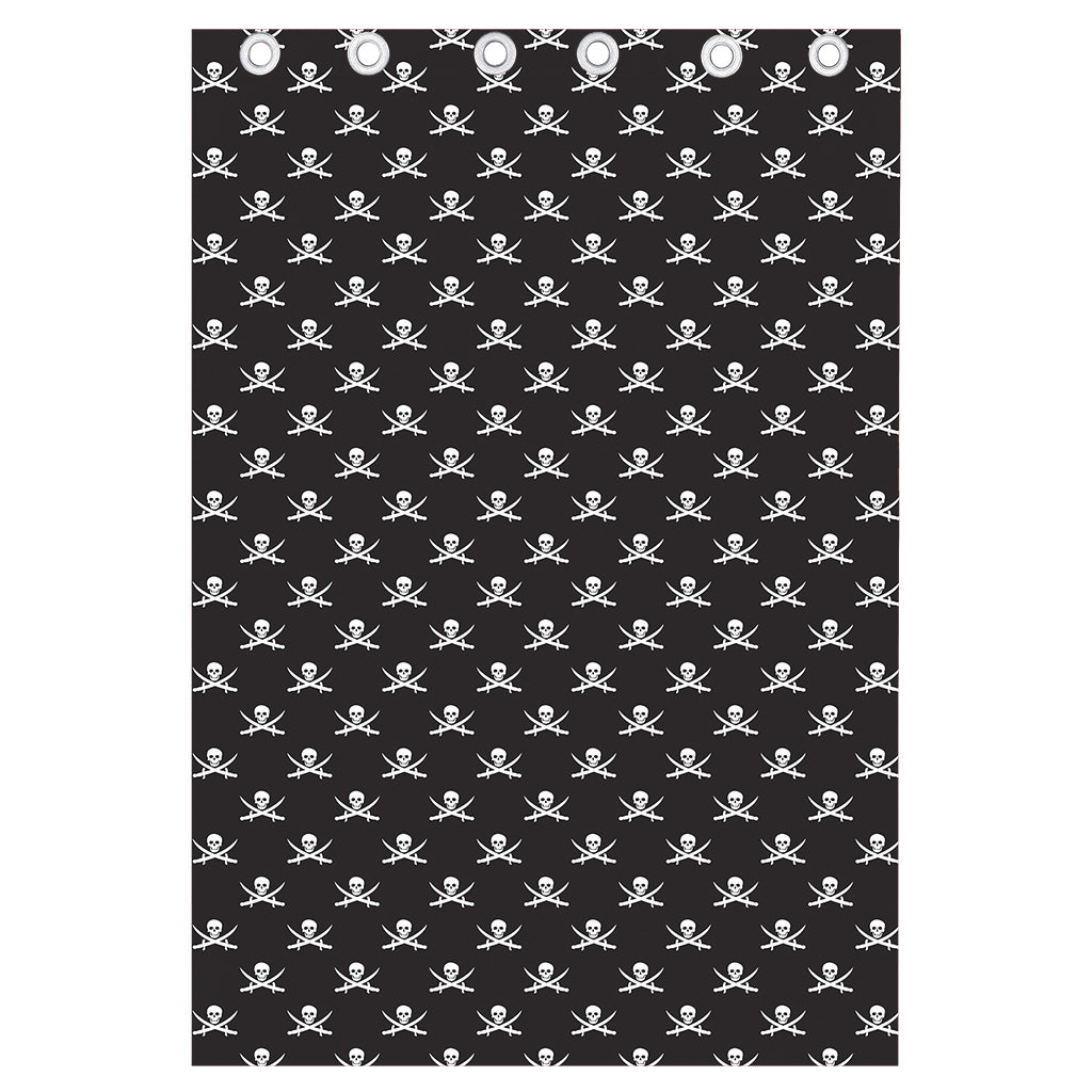 Pirate Skull Symbol Pattern Print Curtain