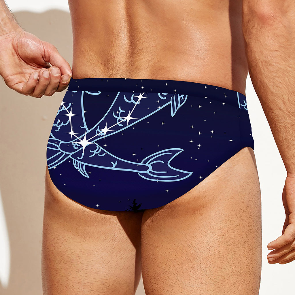 Pisces Constellation Print Men's Swim Briefs