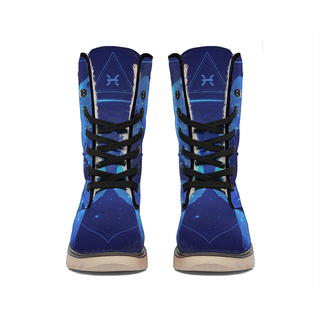 Pisces Horoscope Sign Print Winter Boots