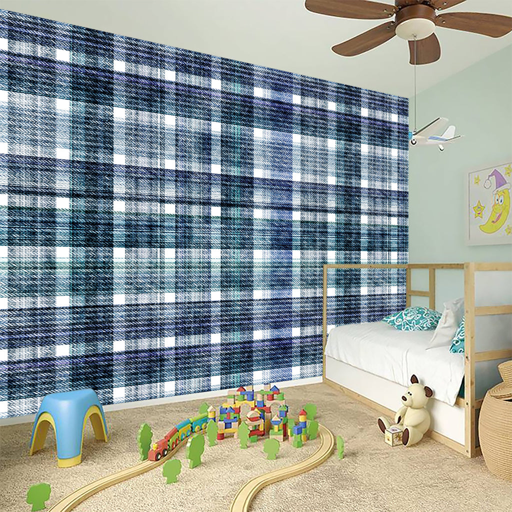 Plaid Denim Jeans Pattern Print Wall Sticker