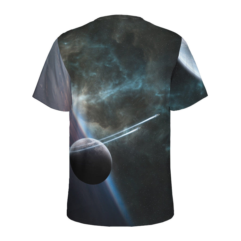 Planet And Space Print Men's Sports T-Shirt
