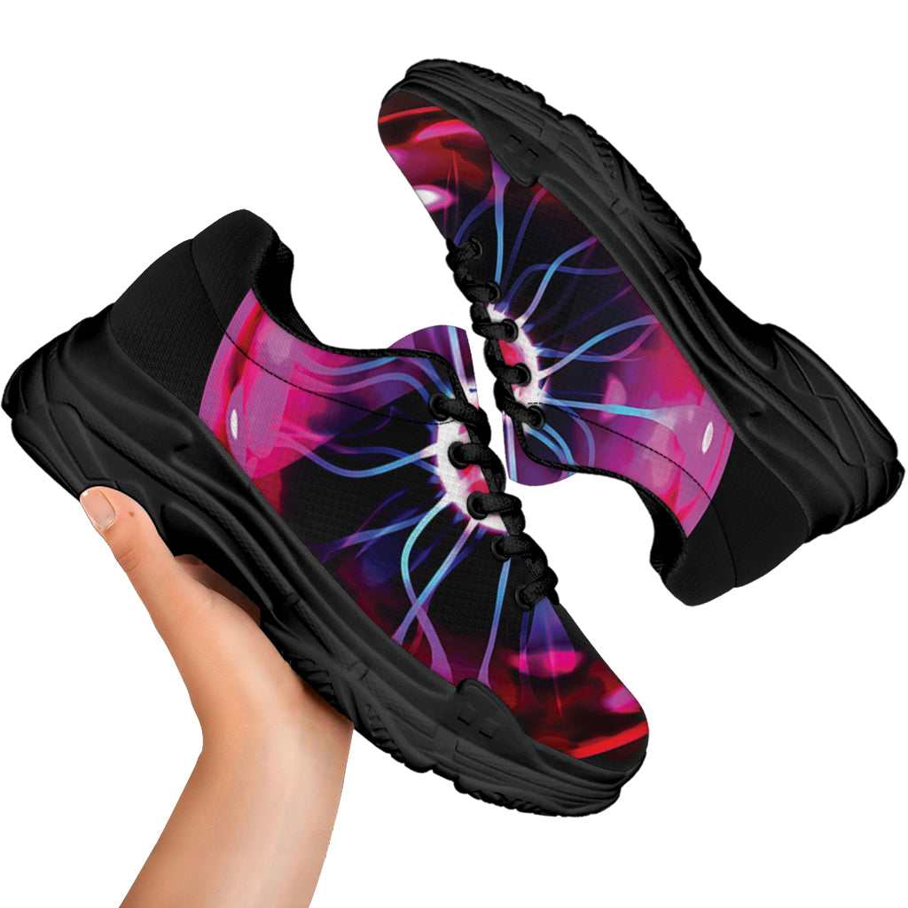 Plasma Ball Print Black Chunky Shoes