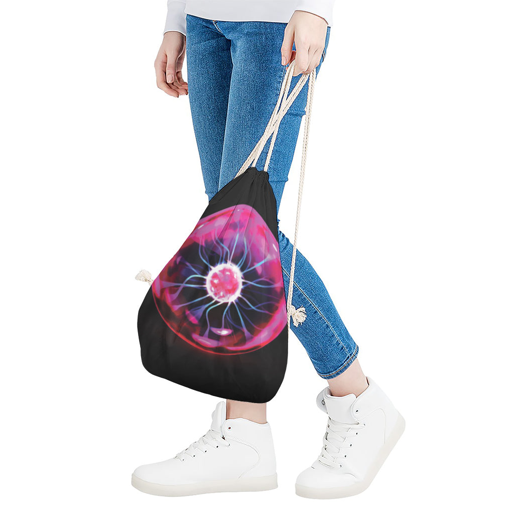 Plasma Ball Print Drawstring Bag
