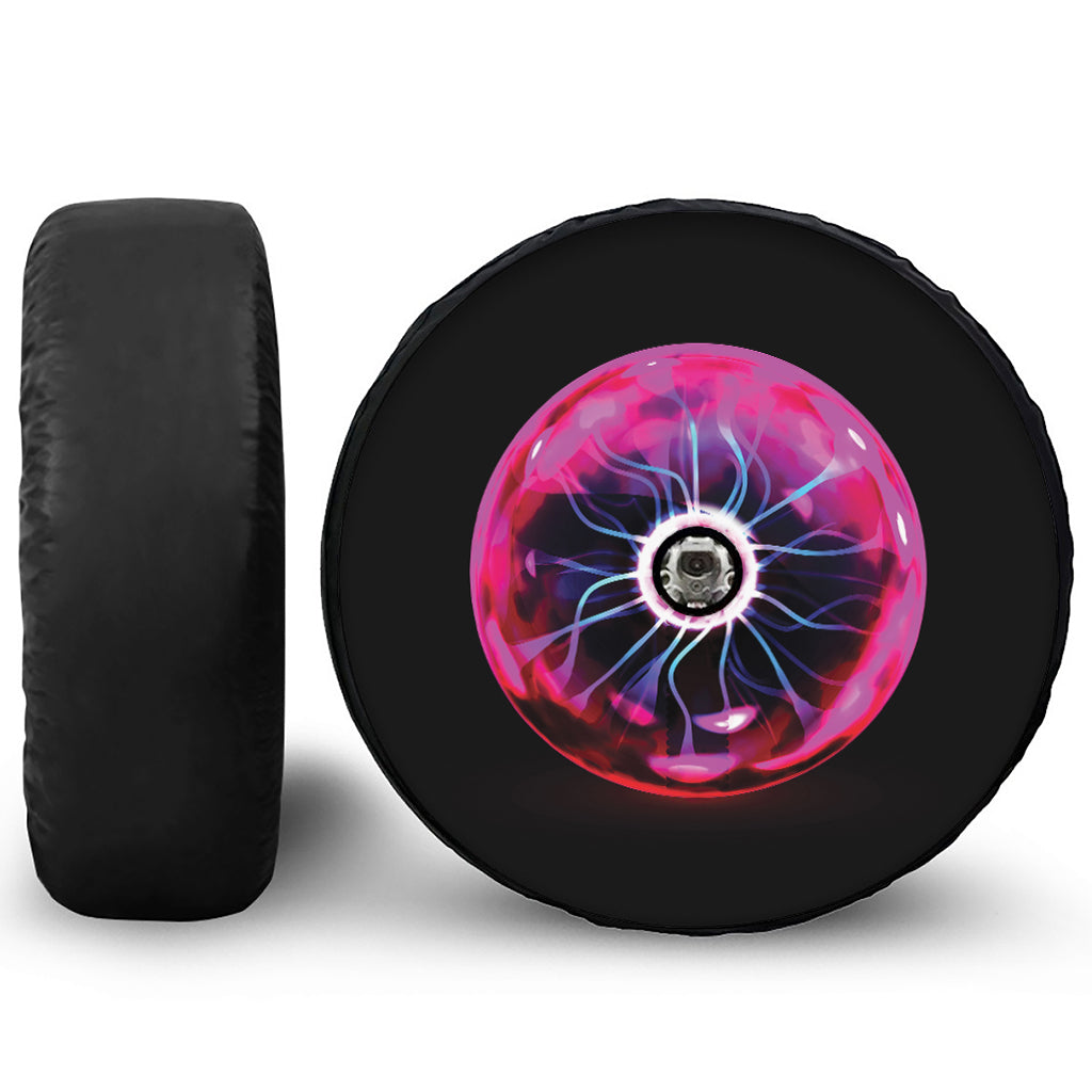 Plasma Ball Print Tire Cover With Camera Hole