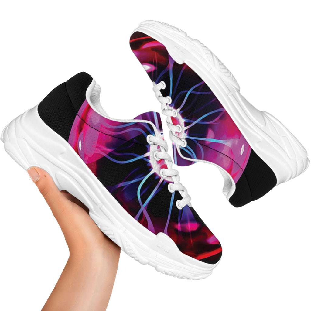 Plasma Ball Print White Chunky Shoes