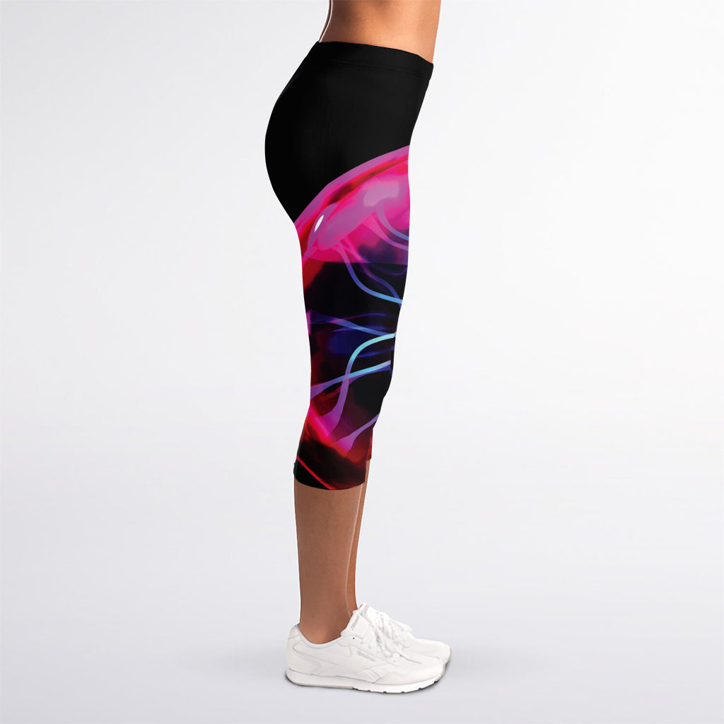 Plasma Ball Print Women's Capri Leggings