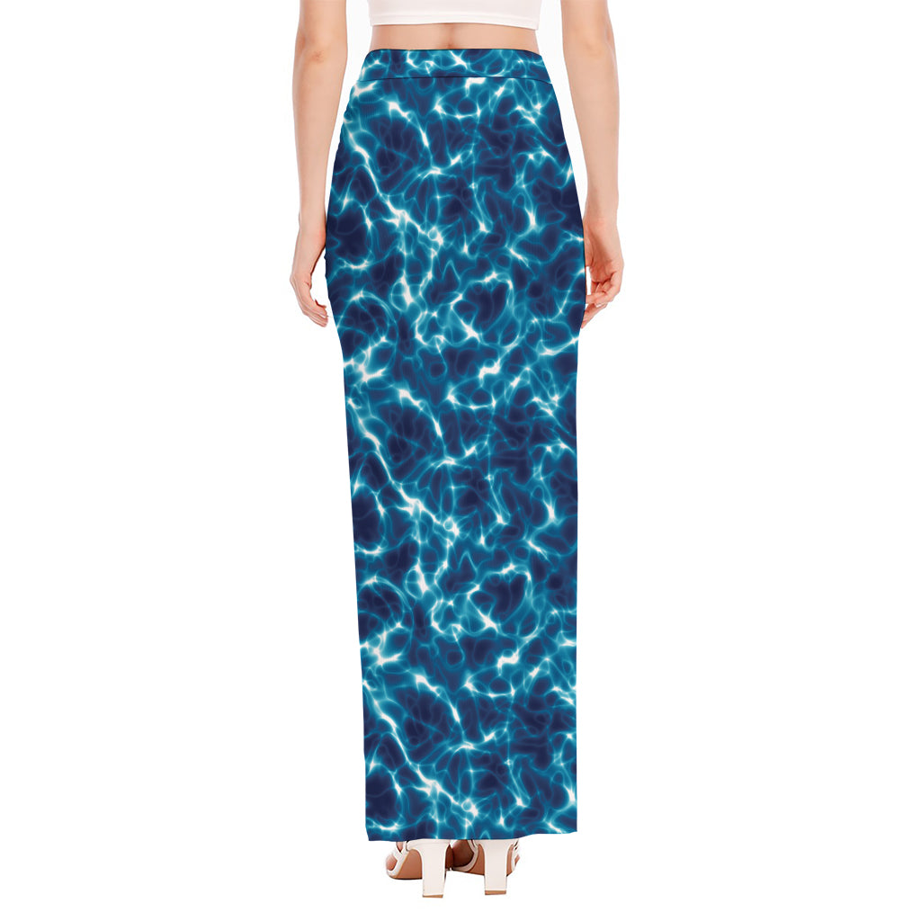 Plasma Energy Print High Slit Maxi Skirt
