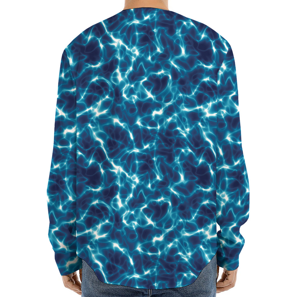 Plasma Energy Print Long Sleeve Baseball Jersey