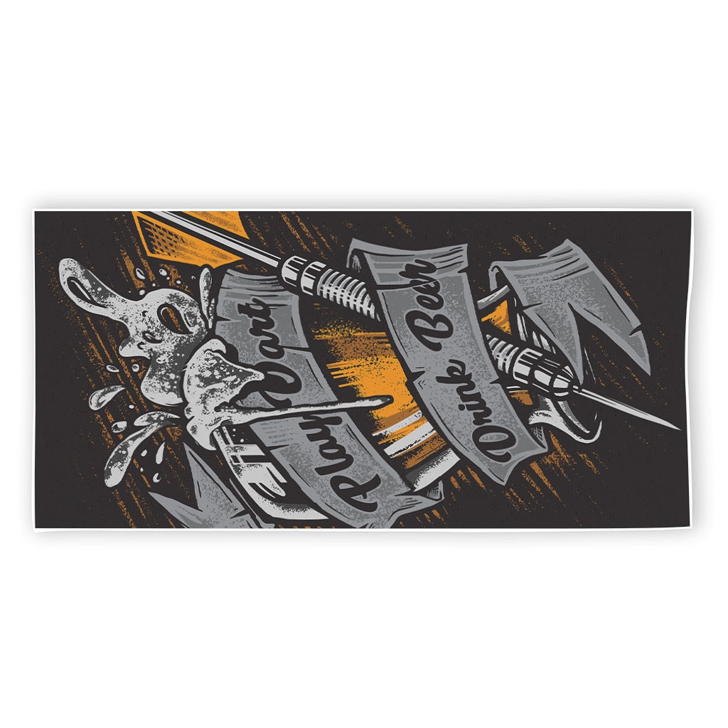 Play Dart Drink Beer Print Beach Towel