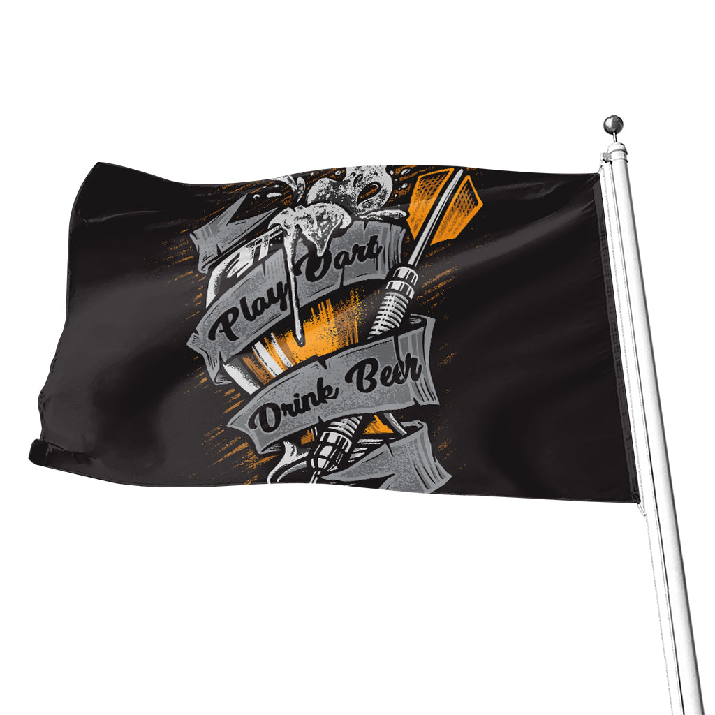 Play Dart Drink Beer Print Flag