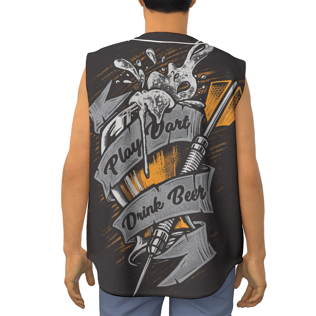 Play Dart Drink Beer Print Sleeveless Baseball Jersey