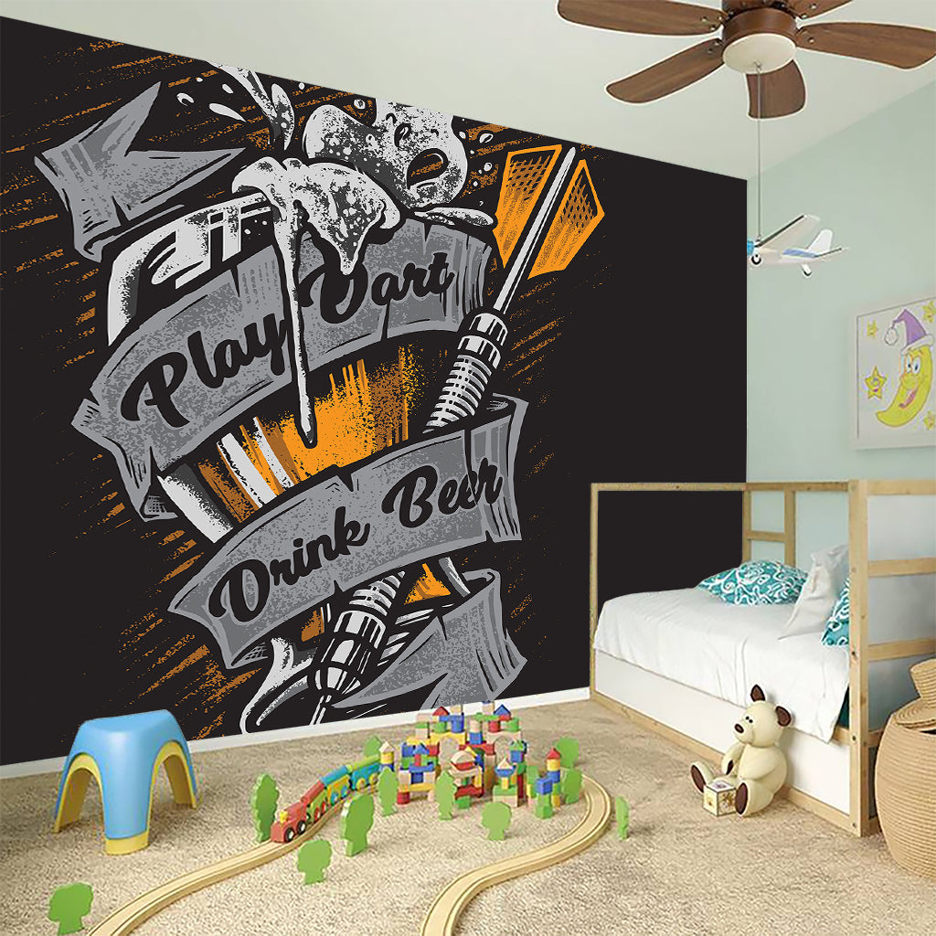 Play Dart Drink Beer Print Wall Sticker