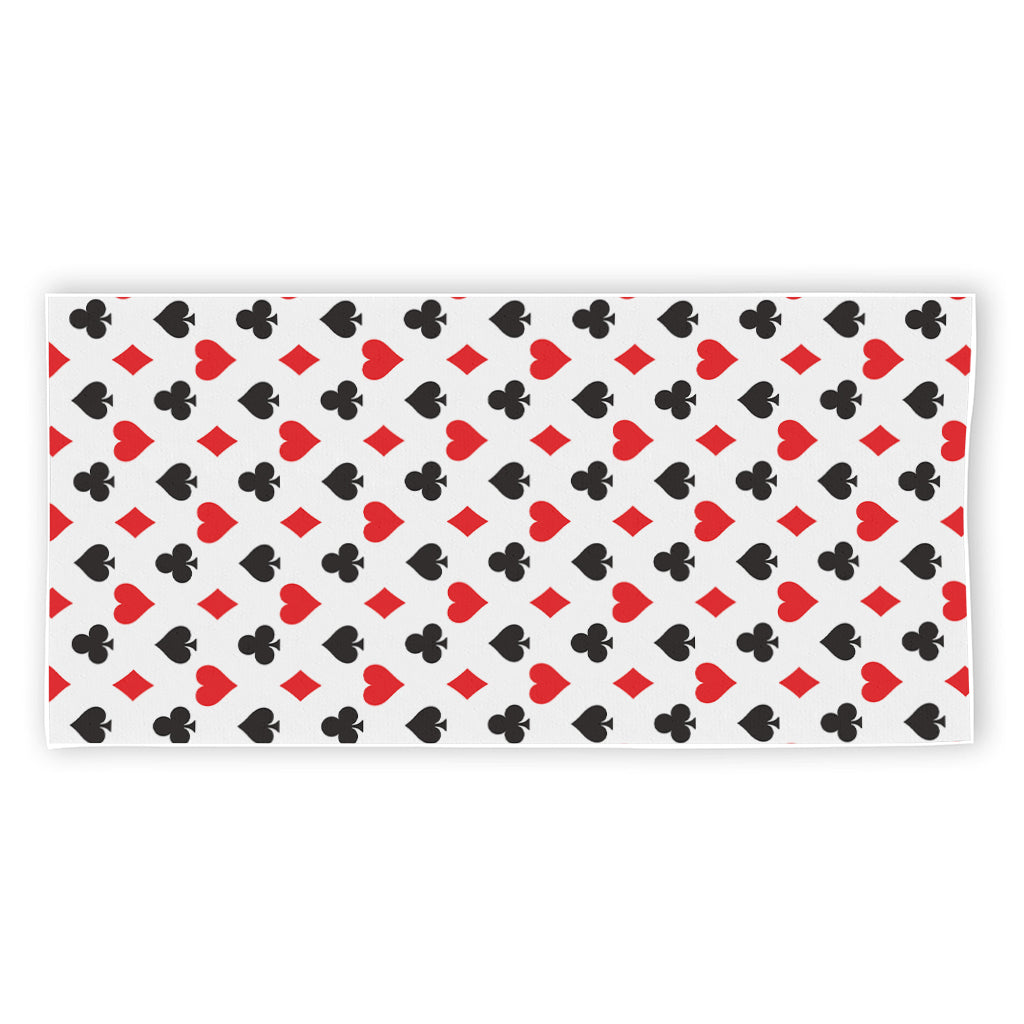 Playing Card Suits Pattern Print Beach Towel