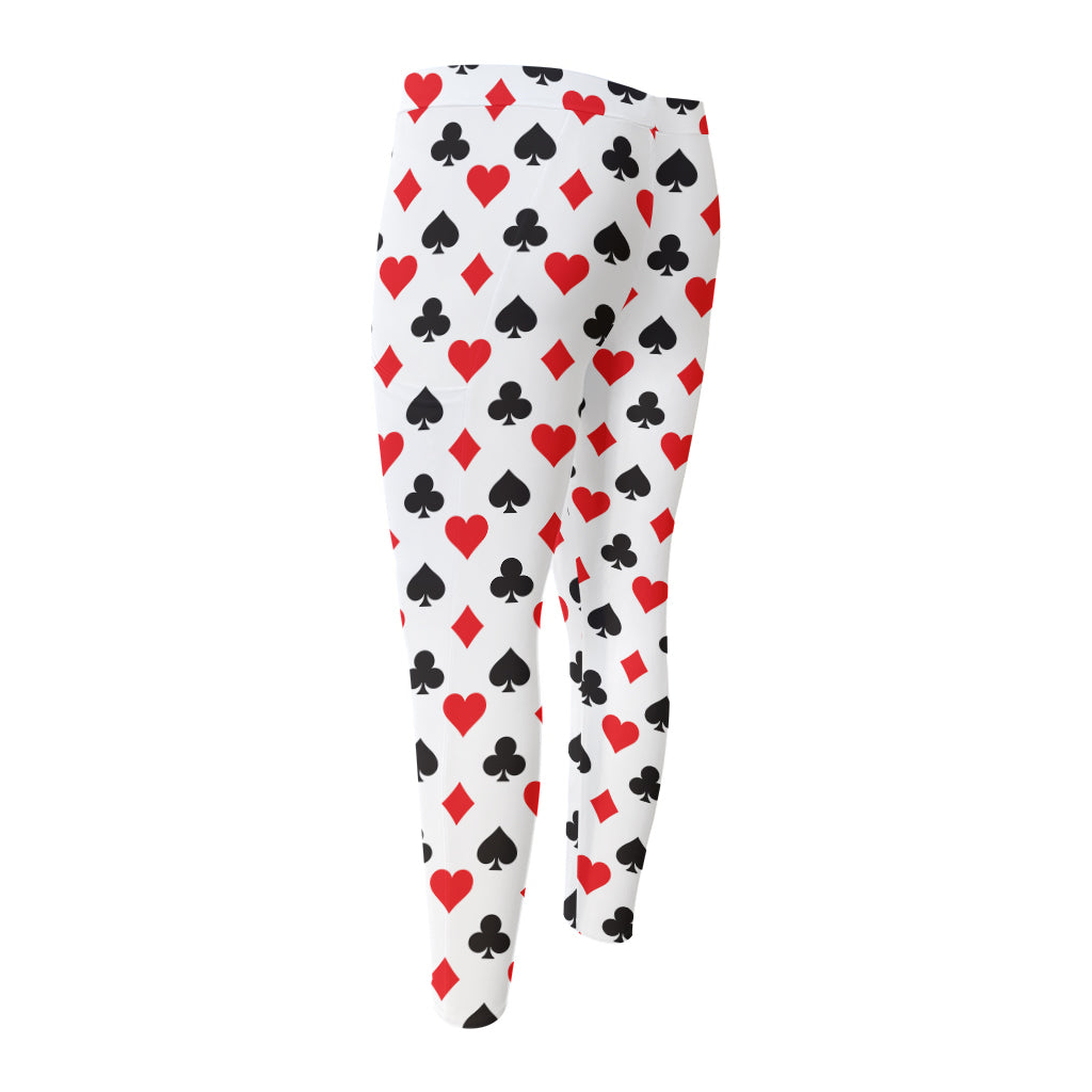 Playing Card Suits Pattern Print Men's Compression Pants